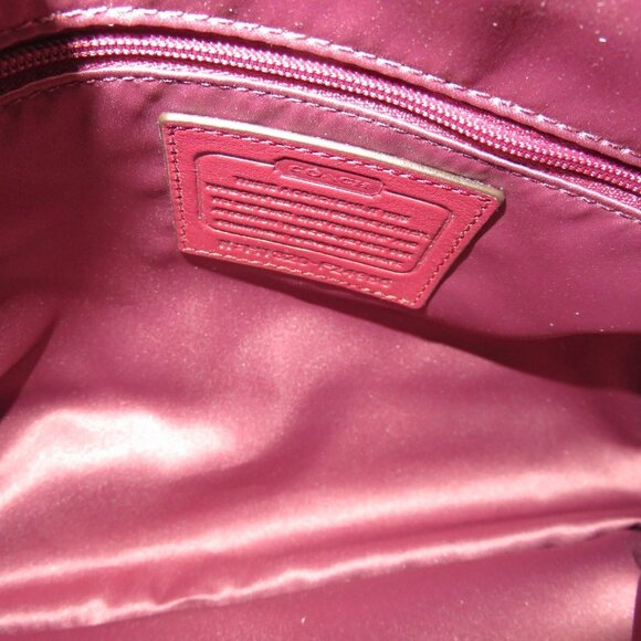 Coach Park Hair Calf turn Lock Flap Satchel in Leopard Oxblood Burgundy  F24986 - Picture 9 of 16